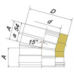 Чертеж Отвод DOTH 15° (Вулкан)