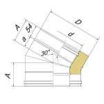 Чертеж Отвод DOTH 30° (Вулкан)