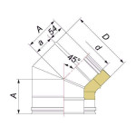 Чертеж Отвод DOTH 45° (Вулкан)