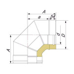 Чертеж Отвод DOTH 90° (Вулкан)