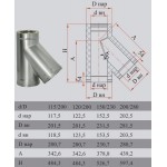Чертеж Тройник TRFR 45° (Дымок-Люкс)