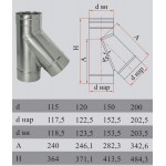 Чертеж Тройник TRHR 45° (Дымок)