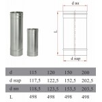 Чертеж Труба прямая THR 500 (Дымок)