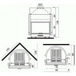 Чертеж Топка ACQUATONDO 29 PLUS (Edilkamin)