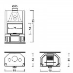 Чертеж Топка TEKNO 1 UP (Edilkamin)