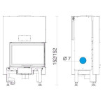 Чертеж 2 Топка WINDO2 95 DX/SX (Edilkamin)