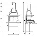 Чертеж Барбекю Andros 2 (Palazzetti)
