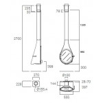 Чертеж Камин DROP MINI (Rocal)