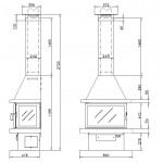 Чертеж Камин LL 15B (Rocal)