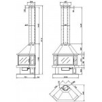 Чертеж Камин LL 25B (Rocal)