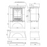 Чертеж Печь Bavaria K кафельный цоколь (ABX)