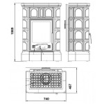 Чертеж Печь Britania KI кафельный цоколь (ABX)