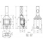 Чертеж Печь МЮНХЕН КОМПАКТ (2 цвета) (Ecokamin)