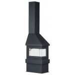 Справа белое Камин ПРАГА Угловой (Ecokamin)