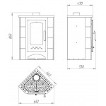  Печь БАВАРИЯ Угловая с плитой (Ecokamin)