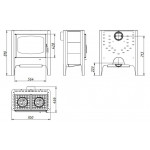  Печь БАВАРИЯ Эко с плитой две конфорки (Ecokamin)