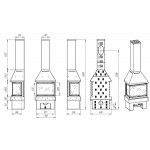  Камин ПРАГА Три стекла (Ecokamin)