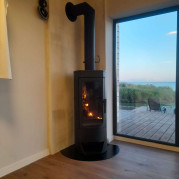 Монтаж печи Nera N с крашенным дымоходом "Вулкан"