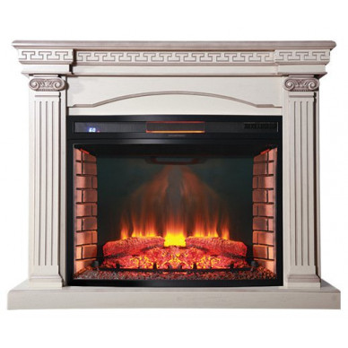 Электрокамин Афина с очагом Панорамик 33 бежевый (InterFlame)