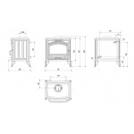 Чертеж Печь KOZA K6 W (Kratki)