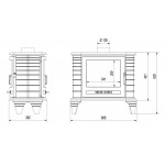 Чертеж Печь KOZA K8 T (Kratki)