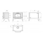 Чертеж Печь KOZA K9 W (Kratki)