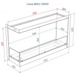 Чертеж 1155M Биокамин Угловой (2 варианта) (LuxFire)