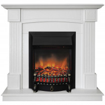 Электрокамин Альфа с очагом Fobos Lux / Majestic Lux Белый дуб (RealFlame) 