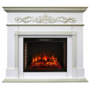 Электрокамин Бетховен с очагом Aquamarine 26 Белый дуб (RealFlame)