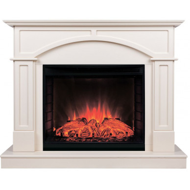 Электрокамин Jacomo 25,5 с очагом Rich / Queen Кремовый (RealFlame)