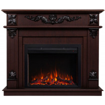 Электрокамин Philadelphia с очагом Saphir 25,5 Темный орех (RealFlame)