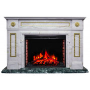 Электрокамин Президент 33 с очагом Aquamarine 33 Мрамор (RealFlame)