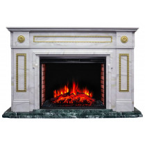Электрокамин President 33 с очагом Aquamarine 33 Мрамор (RealFlame)