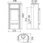 Чертеж Печь PORI 5 - 3 варианта цвета (ABX)