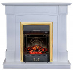 Majestic Lux Золото Электрокамин Andrea с очагом Fobos Lux / Majestic Lux Белый дуб (RealFlame) 