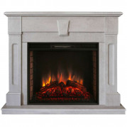 Электрокамин Kellie с очагом Epsilon 26 s Ir Белый дуб (RealFlame)