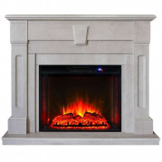 Электрокамин Kellie с очагом Sparta 25,5 Led Белый дуб (RealFlame)