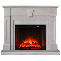 Электрокамин Kellie с очагом Sparta 25,5 Led Белый дуб (RealFlame)