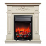 Fobos Lux Черный Электрокамин Lilian с очагом Fobos Lux / Majestic Lux Белый дуб (RealFlame) 