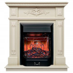 Majestic Lux Черный Электрокамин Lilian с очагом Fobos Lux / Majestic Lux Белый дуб (RealFlame) 