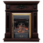 Majestic Lux Золото Электрокамин Lilian с очагом Fobos Lux / Majestic Lux Темный орех (RealFlame) 