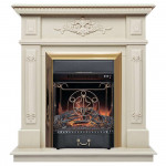 Majestic Lux Золото Электрокамин Lilian с очагом Fobos Lux / Majestic Lux Белый дуб (RealFlame) 