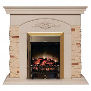 Электрокамин Neapolis с очагом Fobos Lux / Majestic Lux Айвори (RealFlame)