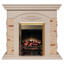 Электрокамин Neapolis с очагом Fobos Lux / Majestic Lux Айвори (RealFlame)