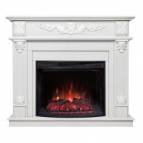 Электрокамин Philadelphia с очагом Evrika 25,5 Led Белый дуб (RealFlame)