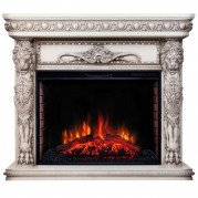 Электрокамин Romano с очагом Epsilon 33 S IR Белый дуб