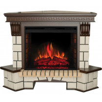 Электрокамин Stone 26 угловой с очагом Epsilon 26 Античный дуб