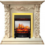 Fobos золото Электрокамин Adriana с очагом Fobos FX M / Majestic FX M Слоновая кость (RoyalFlame)