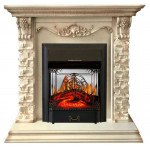 Majestic черный Электрокамин Adriana с очагом Fobos FX M / Majestic FX M Слоновая кость (RoyalFlame)