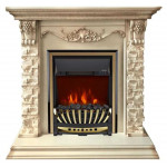 Aspen золото Электрокамин Adriana с очагом Aspen Black / Brass Слоновая кость (RoyalFlame)